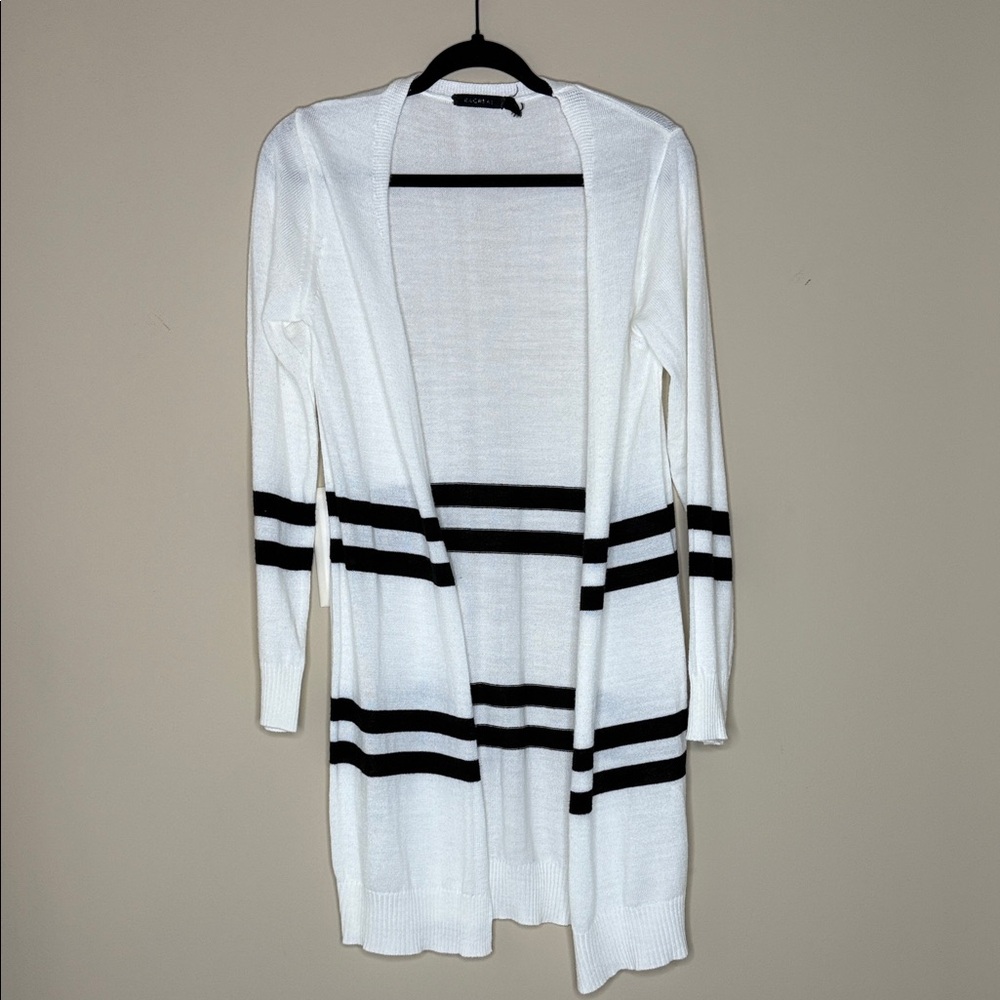 Rachel White and Black Striped Cardigan